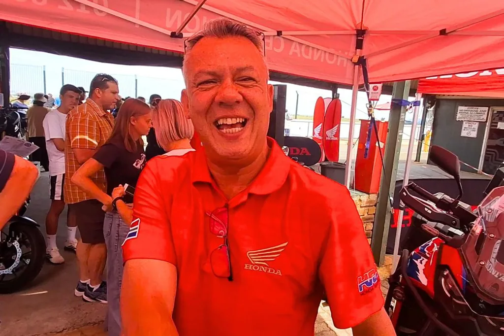 Red Star_Amid Motorcycle Expo 2026 - Patrick from Cape Town made a detour past the show on his way to Honda Wing George