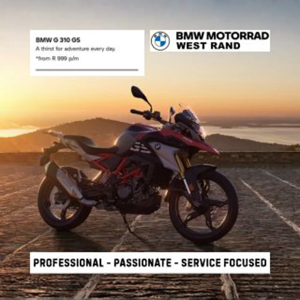 BMW Motorrad West Rand - BMW G310 GS from R999.00pm