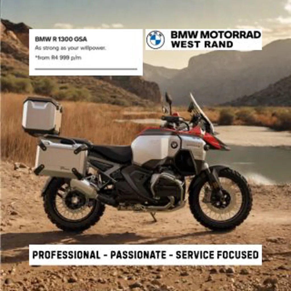 BMW Motorrad West Rand - BMW R1300GSA from R4,999.00 pm