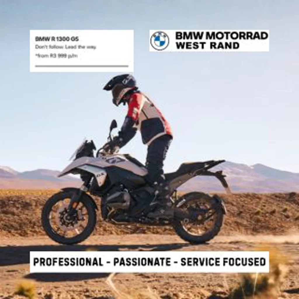 BMW Motorrad West Rand - BMW R1300GS from R3,999.00p_m